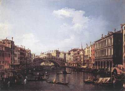 Die Rialto-Brücke von Süden von Giovanni Antonio Canal